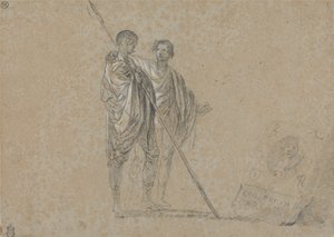 Studie van figuren voor een uitzicht op de Campagna door Richard Wilson